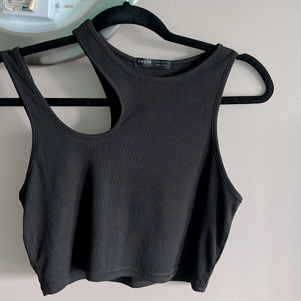 Black Cut Out Crop Top